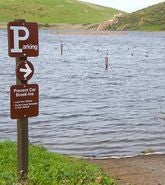 Flooded parking lot in Coyote Hills, Northern California