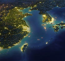 aerial of image of earth at night