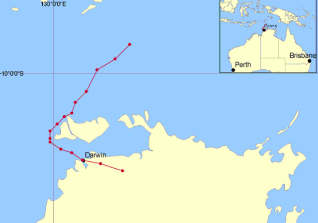 Cyclone Tracy track