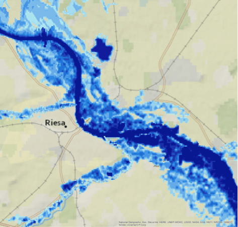 Elbe River flood hazard map