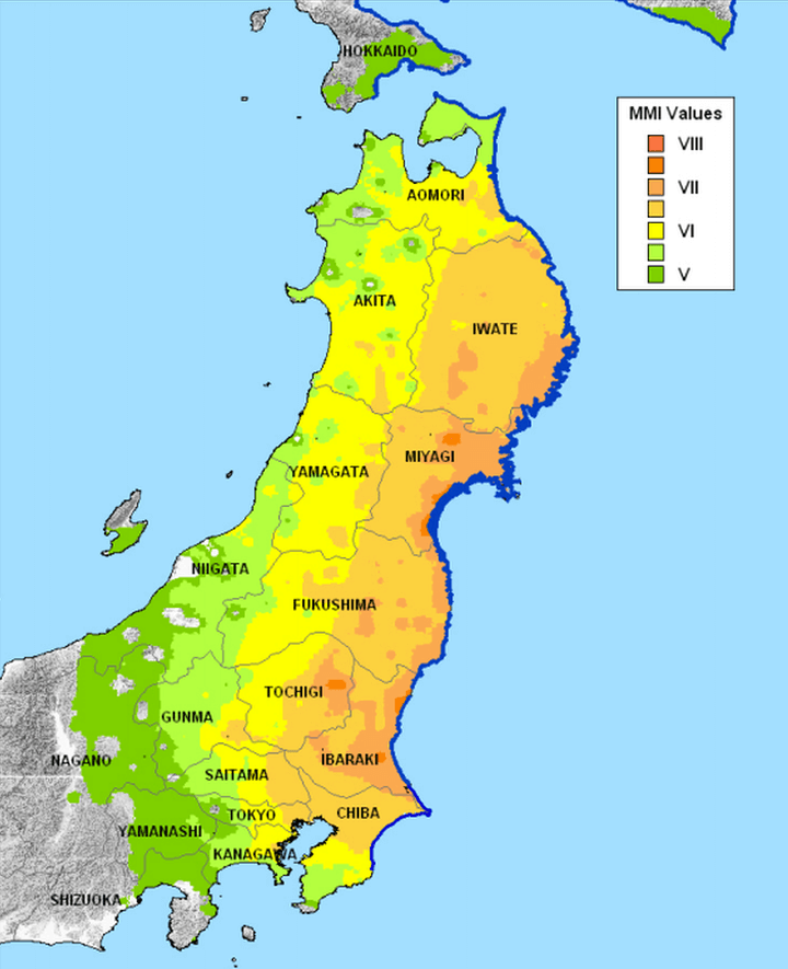 Impact zone for the 2011 Tohoku earthquake and tsunami 