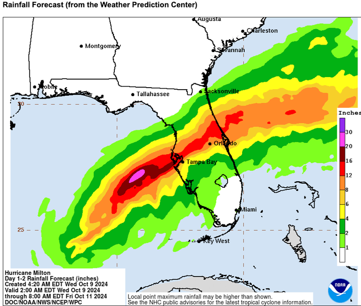 Milton rainfall